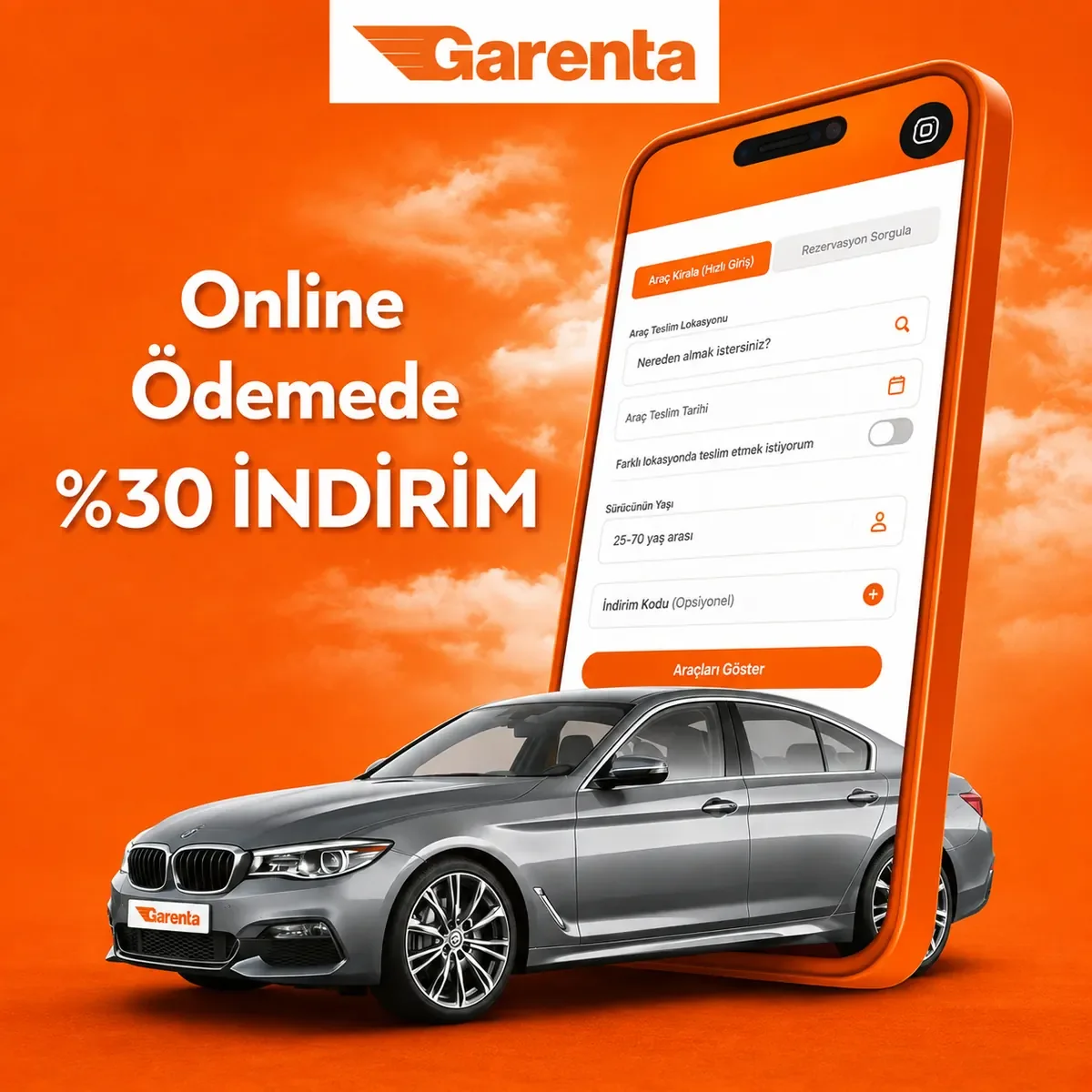 Garenta araç kiralama kampanyası